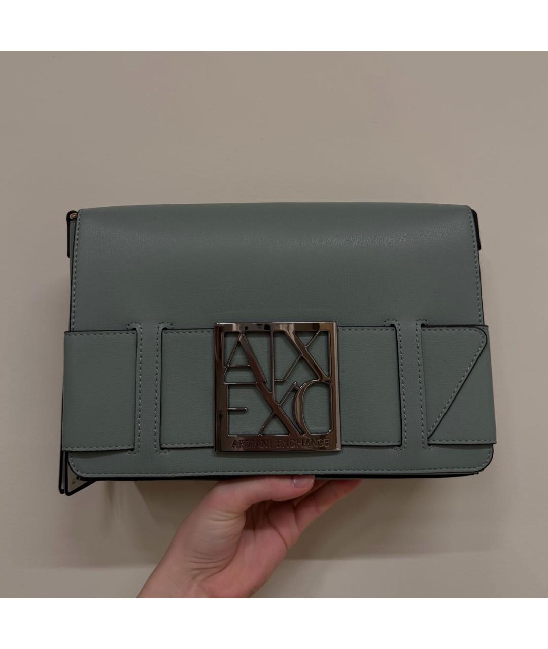 ARMANI EXCHANGE Бирюзовая сумка через плечо из искусственной кожи, фото 3