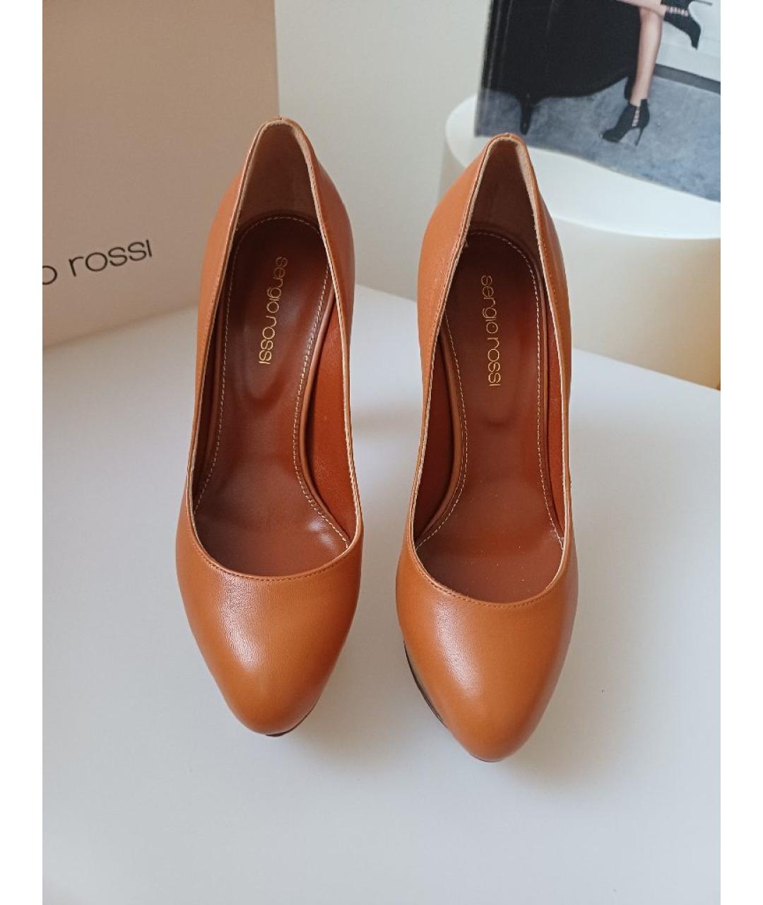 SERGIO ROSSI Коричневые кожаные туфли, фото 6