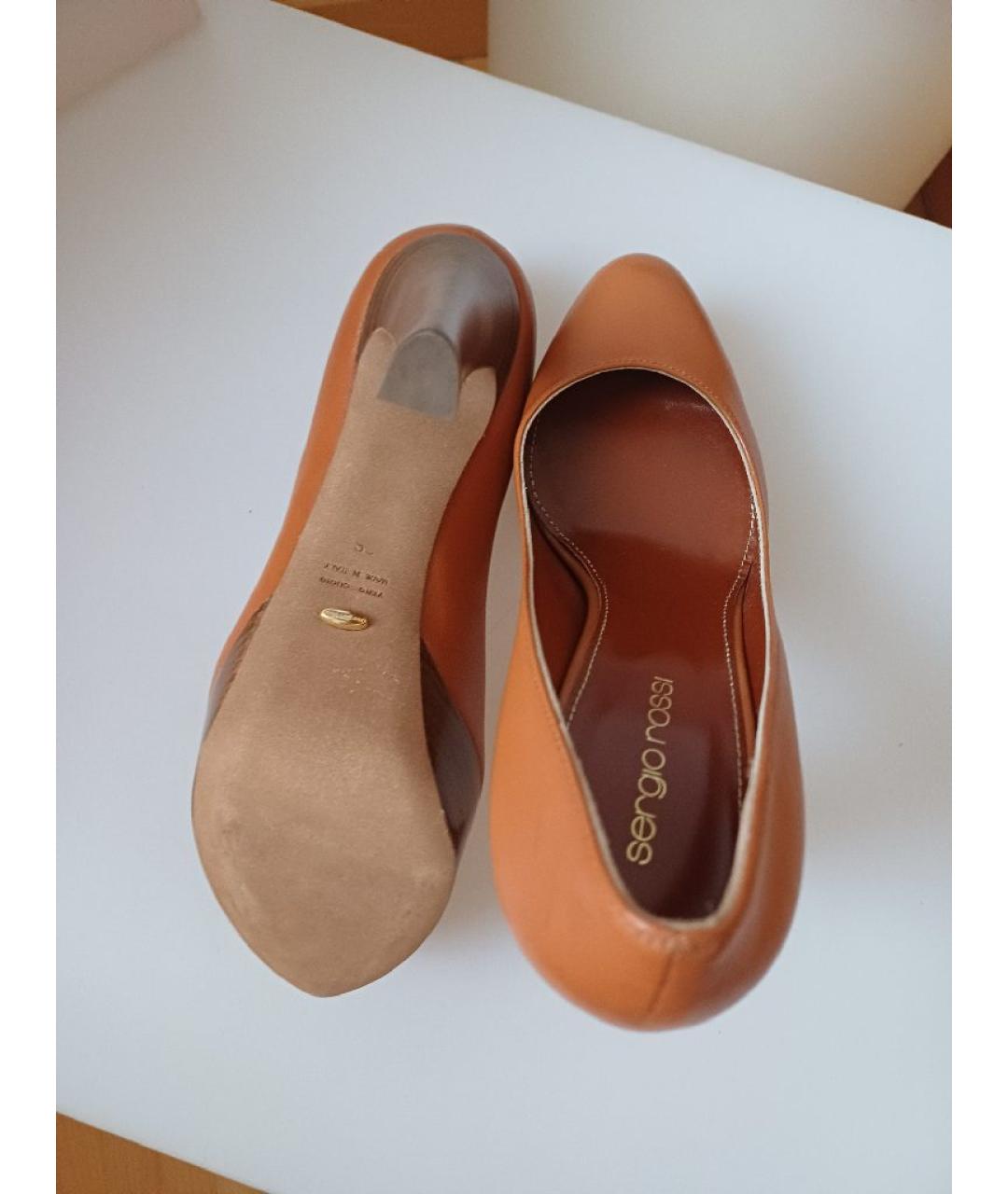 SERGIO ROSSI Коричневые кожаные туфли, фото 8