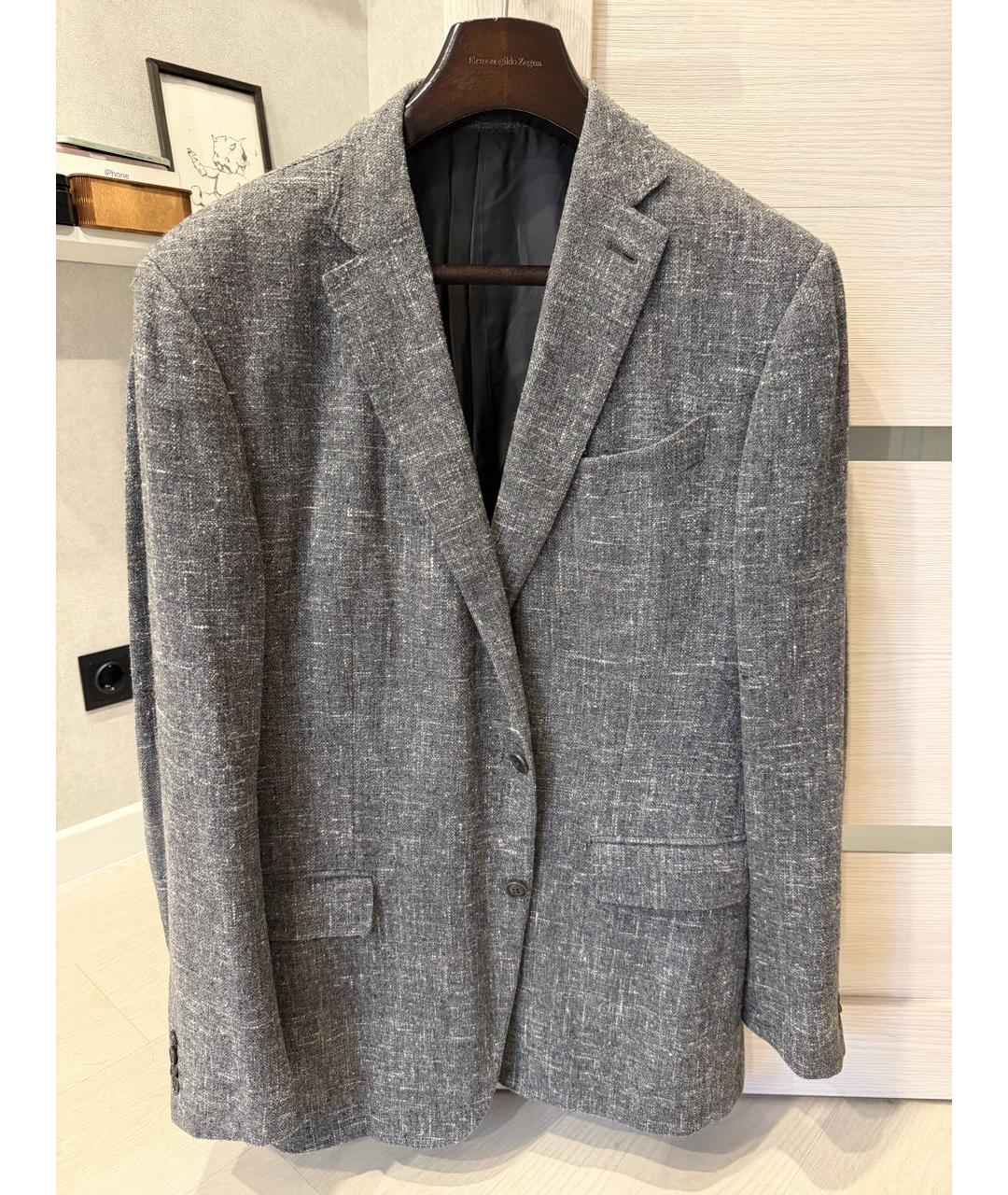 ERMENEGILDO ZEGNA XXX Серый шерстяной пиджак, фото 9