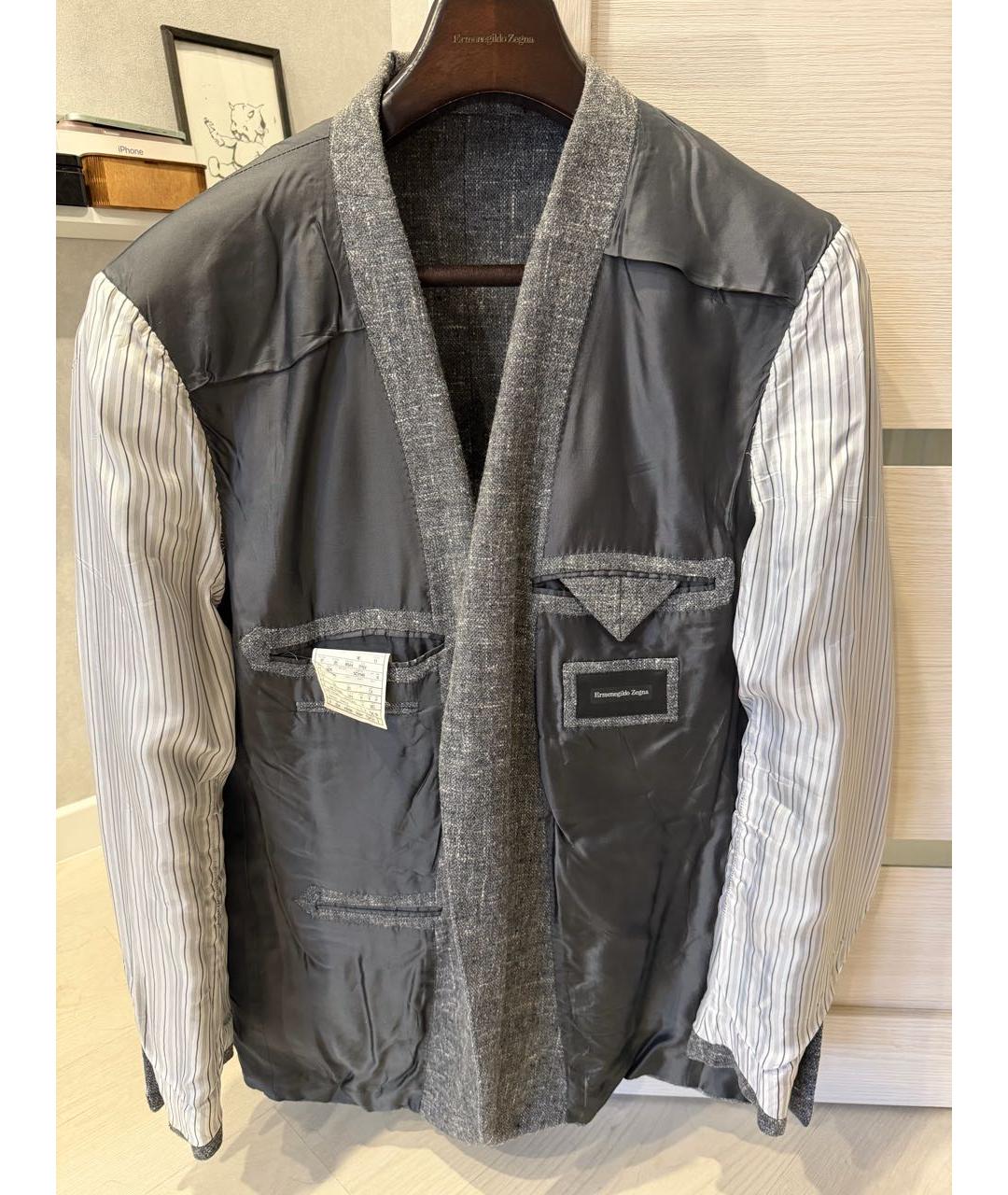 ERMENEGILDO ZEGNA XXX Серый шерстяной пиджак, фото 3
