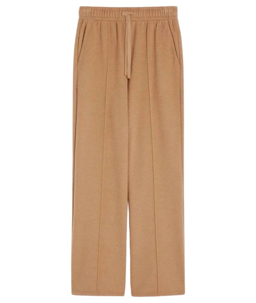 WEEKEND MAX MARA Бежевые шерстяные прямые брюки, фото 1