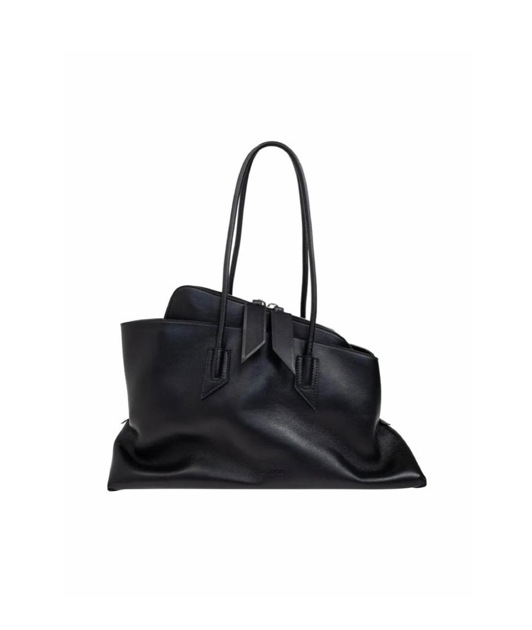 THE ATTICO Черная кожаная сумка через плечо, фото 1