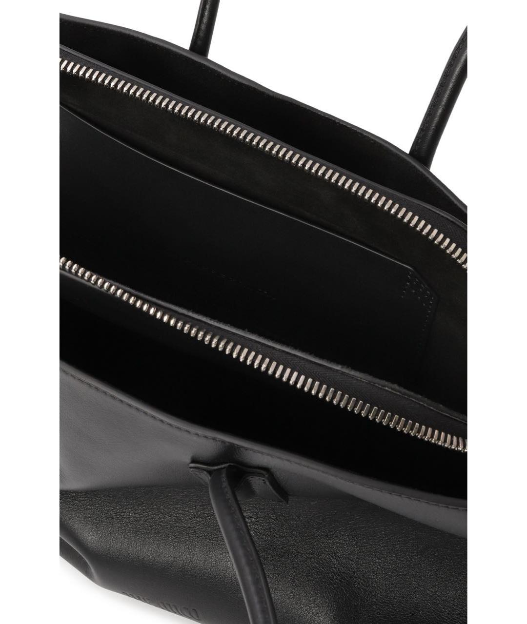 THE ATTICO Черная кожаная сумка через плечо, фото 4