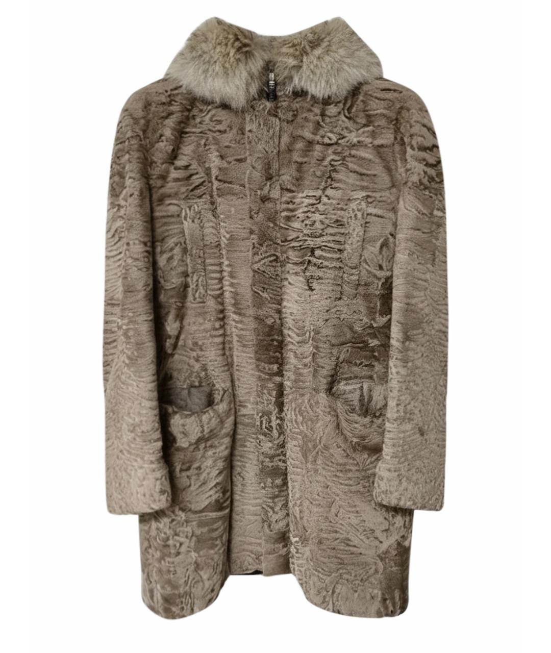 IZETA Бежевая меховая парка, фото 1