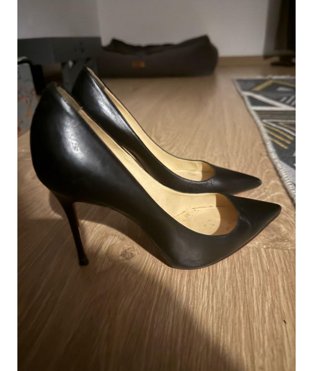 CHRISTIAN LOUBOUTIN Черные кожаные туфли, фото 3