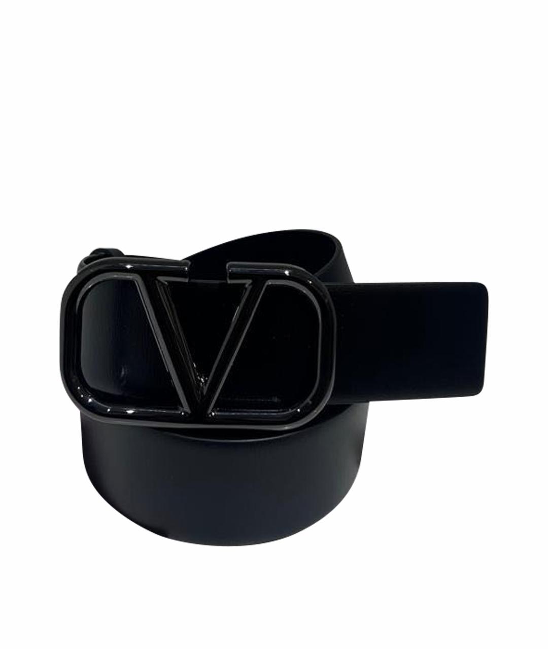 VALENTINO Черный кожаный ремень, фото 1