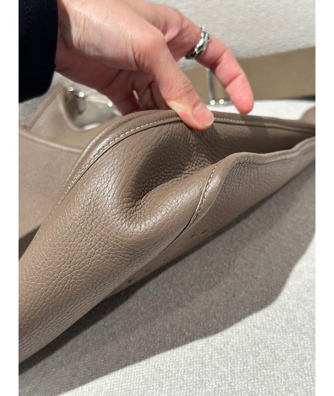 HERMES Коричневая кожаная сумка через плечо, фото 5