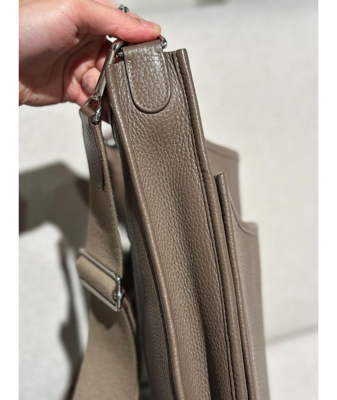 HERMES Коричневая кожаная сумка через плечо, фото 4