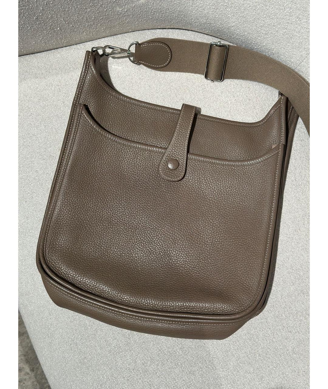 HERMES Коричневая кожаная сумка через плечо, фото 2