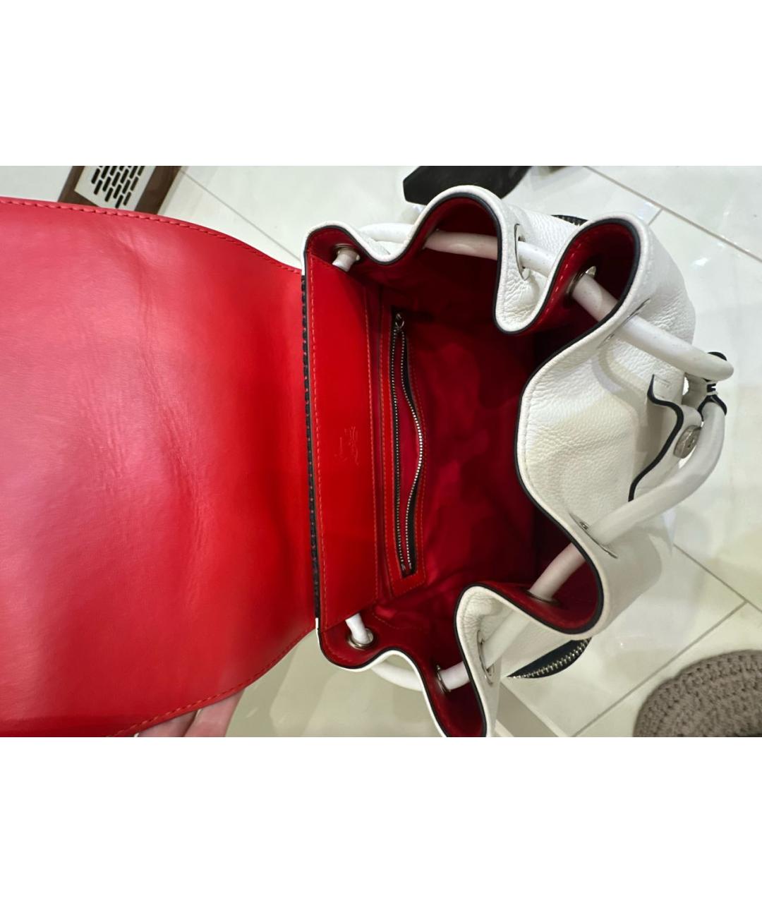 CHRISTIAN LOUBOUTIN Белый кожаный рюкзак, фото 4
