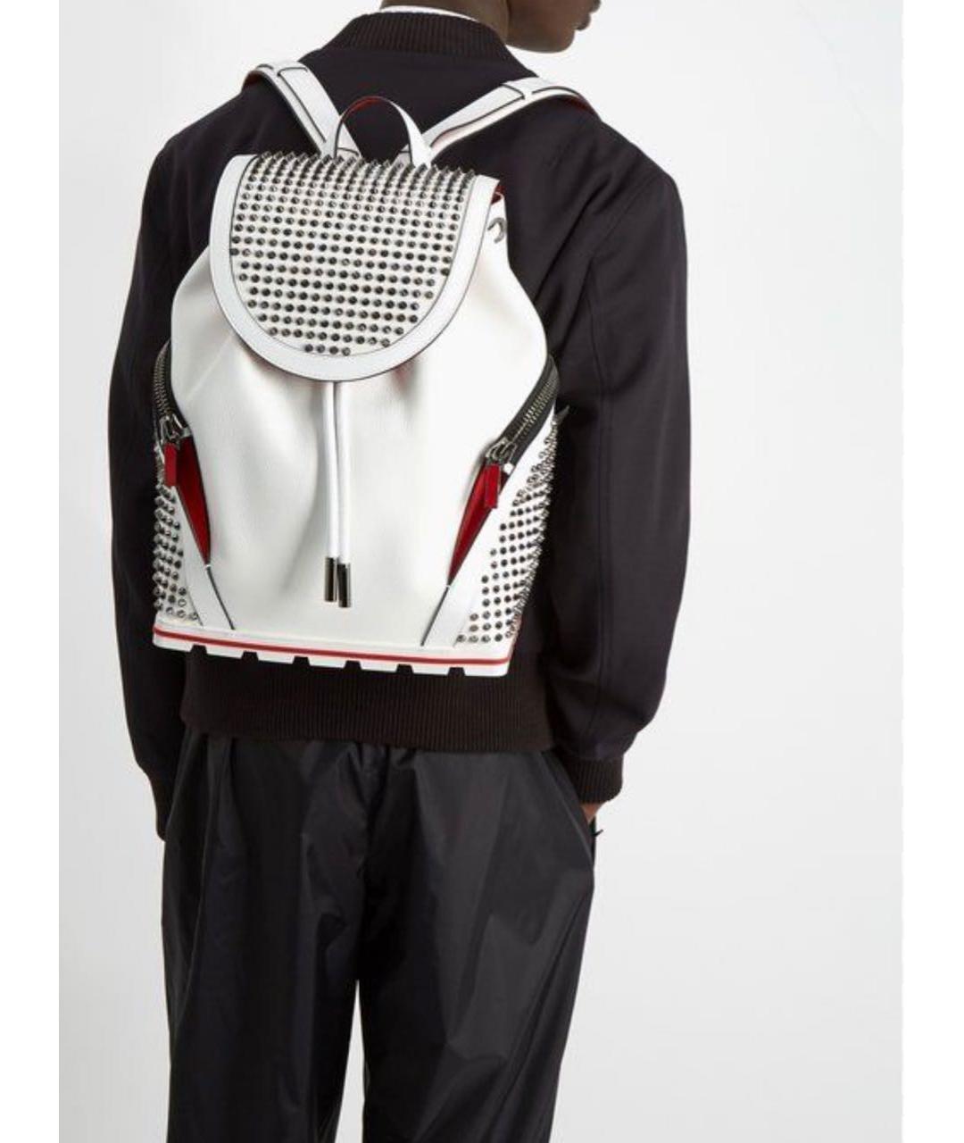 CHRISTIAN LOUBOUTIN Белый кожаный рюкзак, фото 5