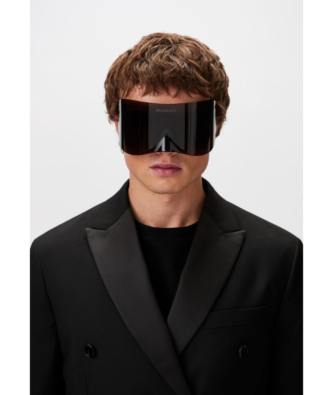 BALENCIAGA Черные пластиковые солнцезащитные очки, фото 6