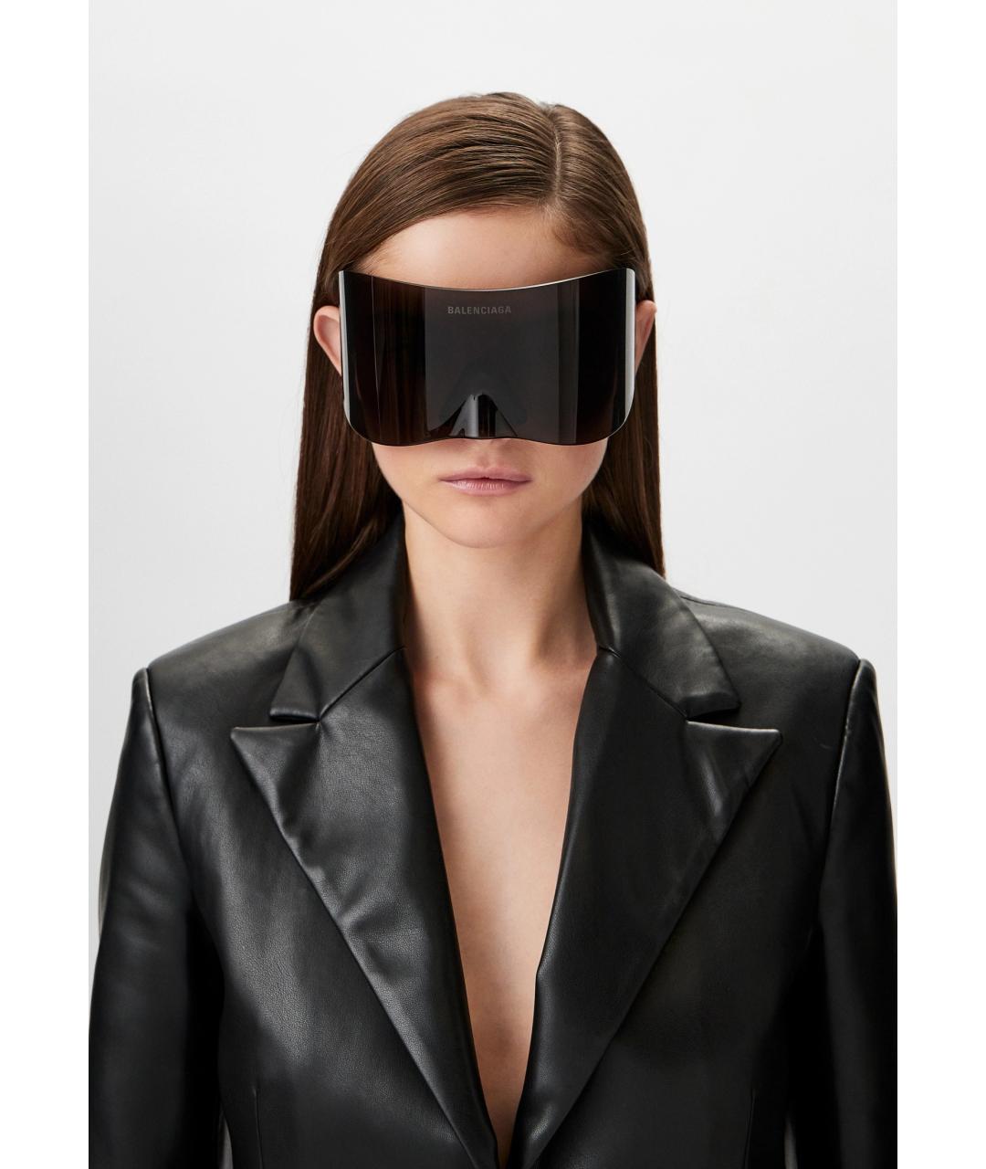 BALENCIAGA Черные пластиковые солнцезащитные очки, фото 5
