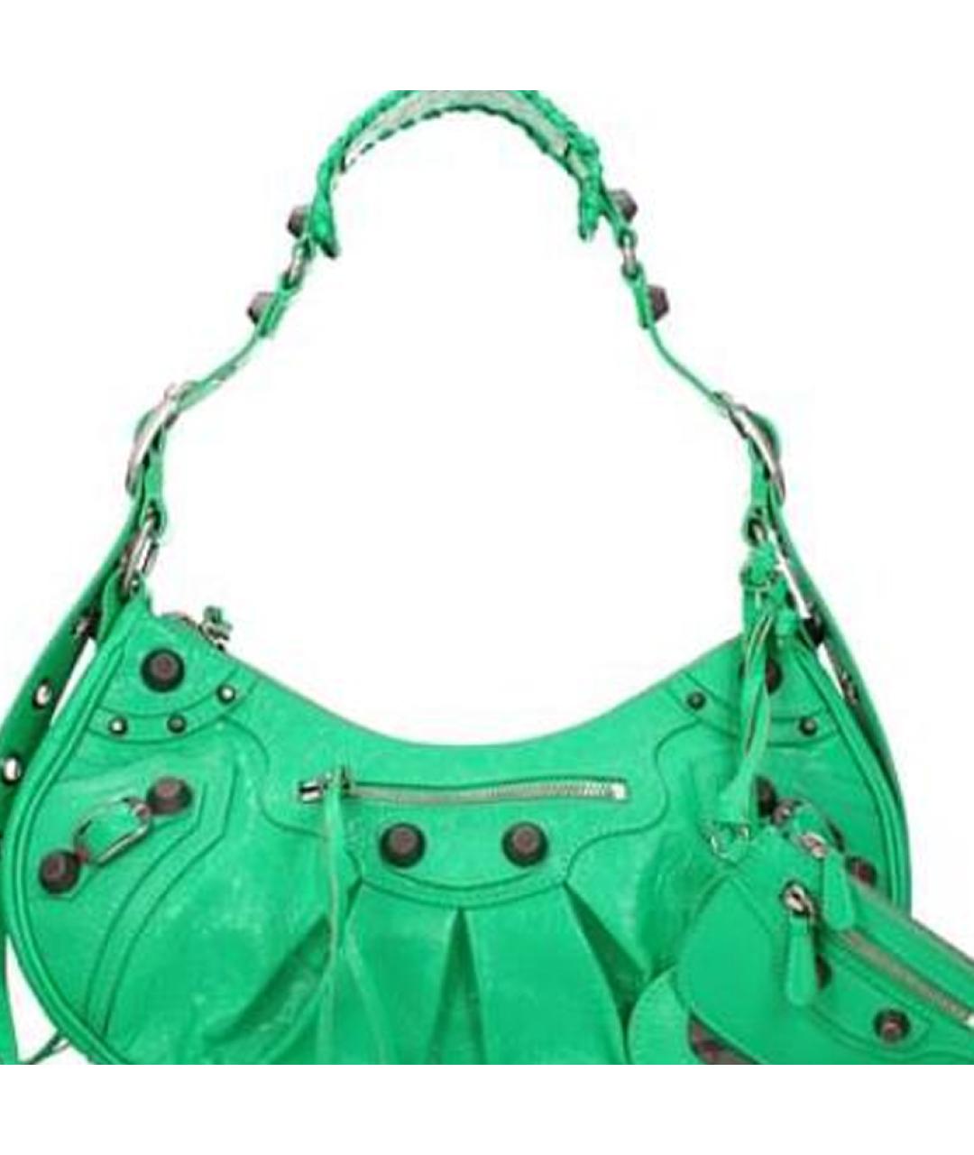 BALENCIAGA Зеленая кожаная сумка через плечо, фото 4