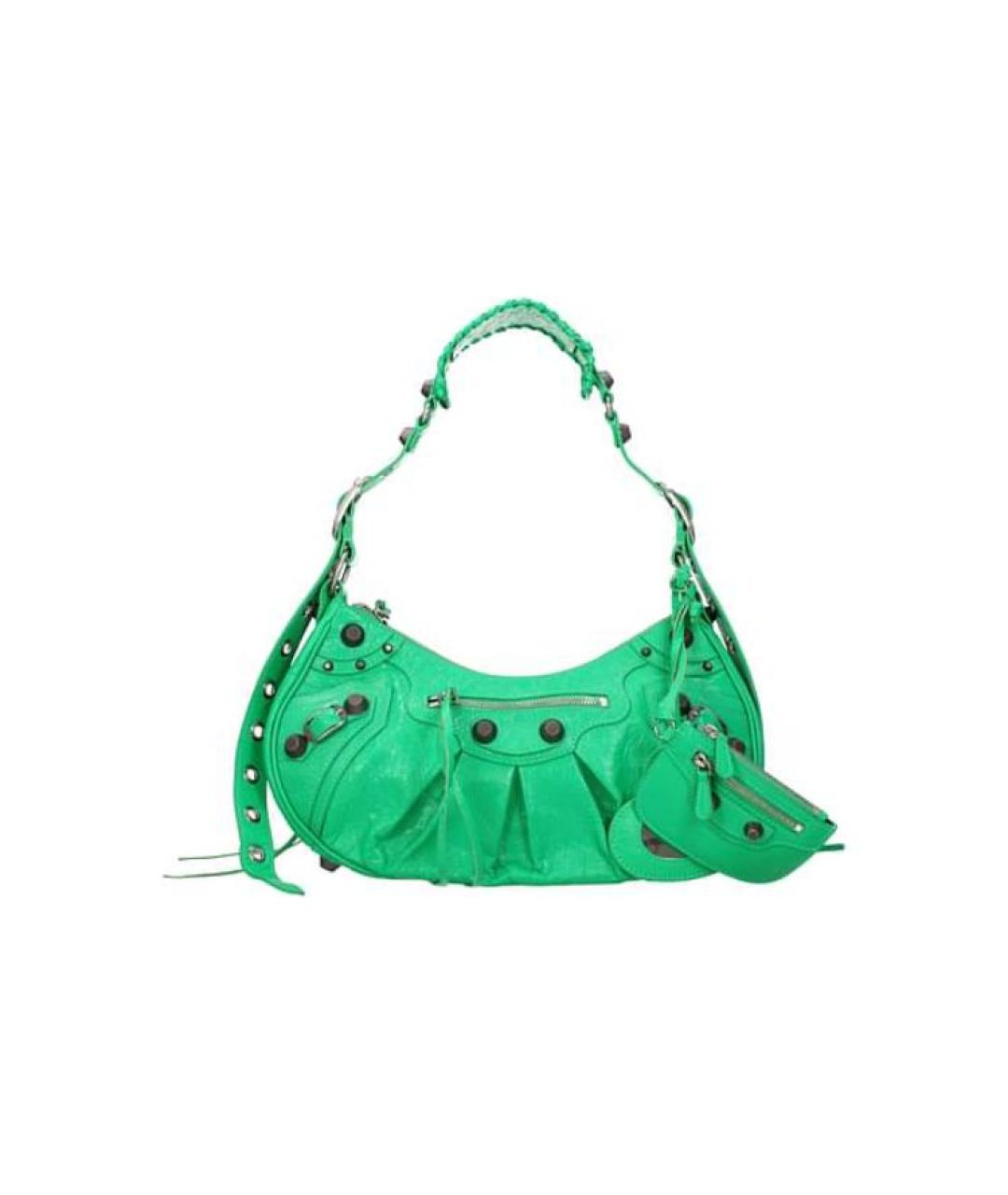 BALENCIAGA Зеленая кожаная сумка через плечо, фото 7
