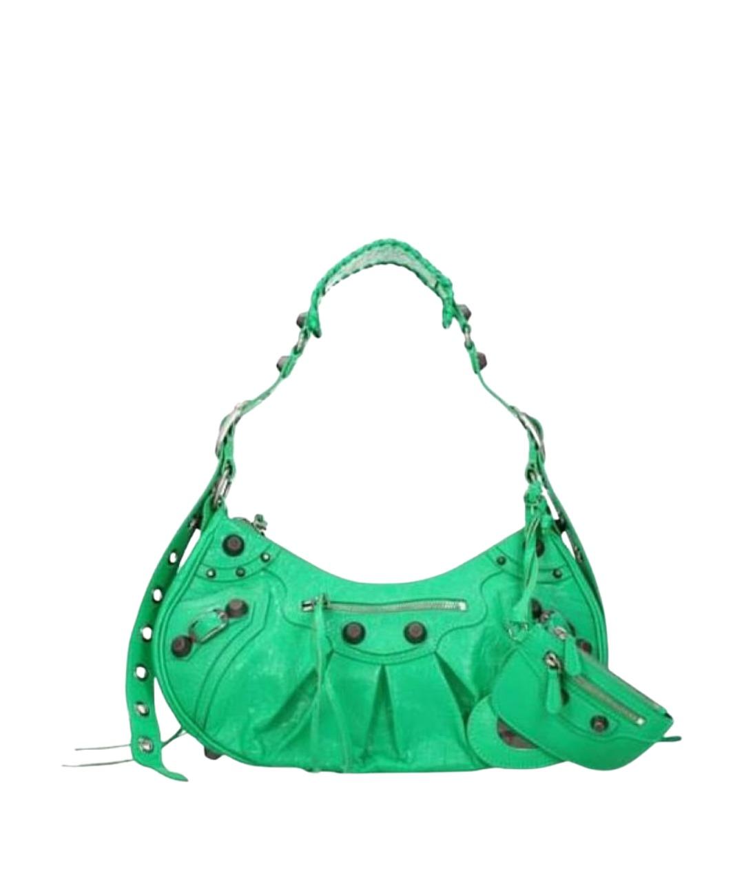 BALENCIAGA Зеленая кожаная сумка через плечо, фото 1