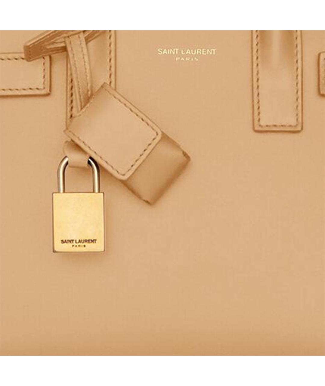 SAINT LAURENT Коричневая кожаная сумка через плечо, фото 6