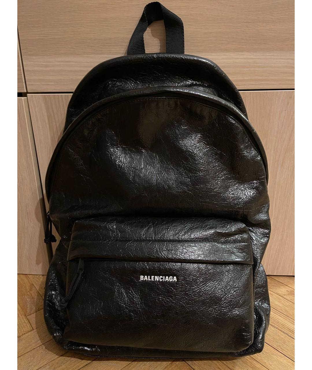 BALENCIAGA Черный кожаный рюкзак, фото 9