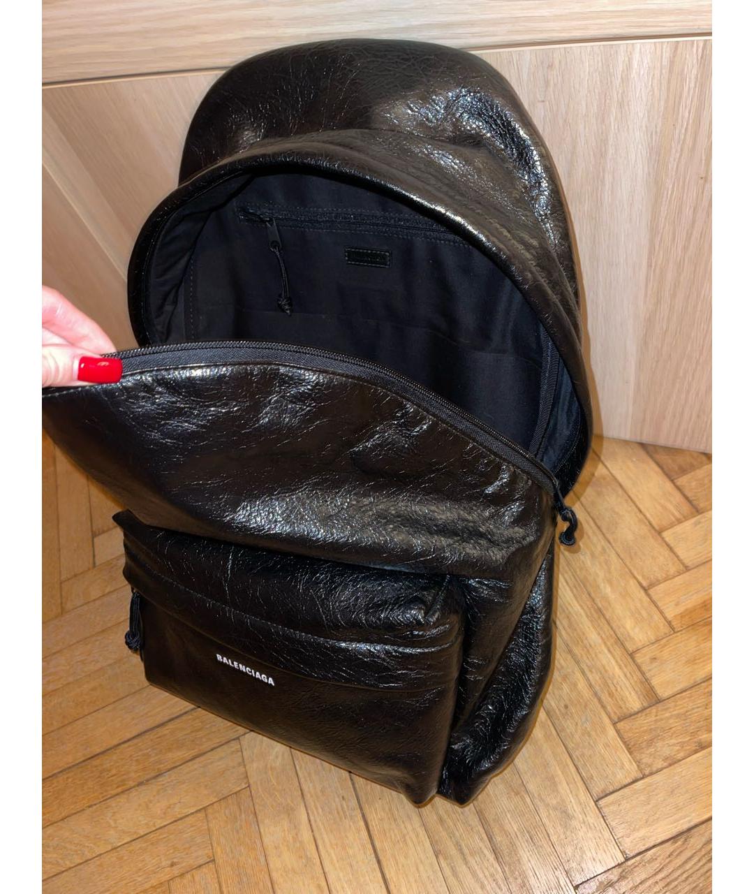 BALENCIAGA Черный кожаный рюкзак, фото 2