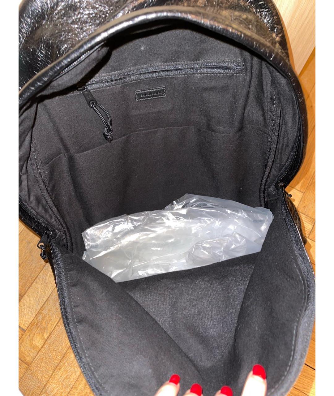 BALENCIAGA Черный кожаный рюкзак, фото 4