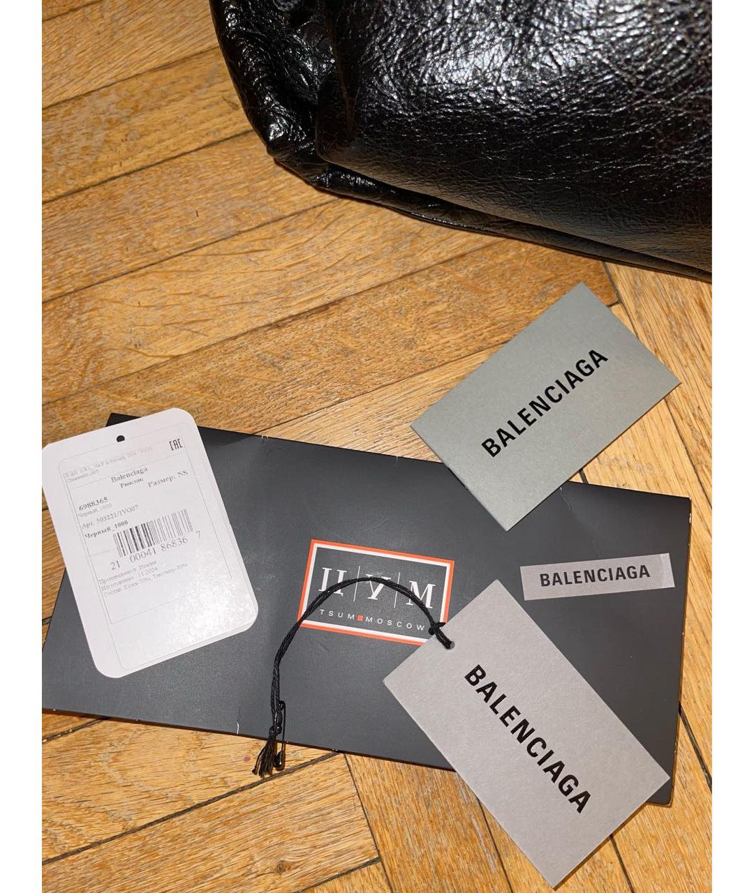 BALENCIAGA Черный кожаный рюкзак, фото 5