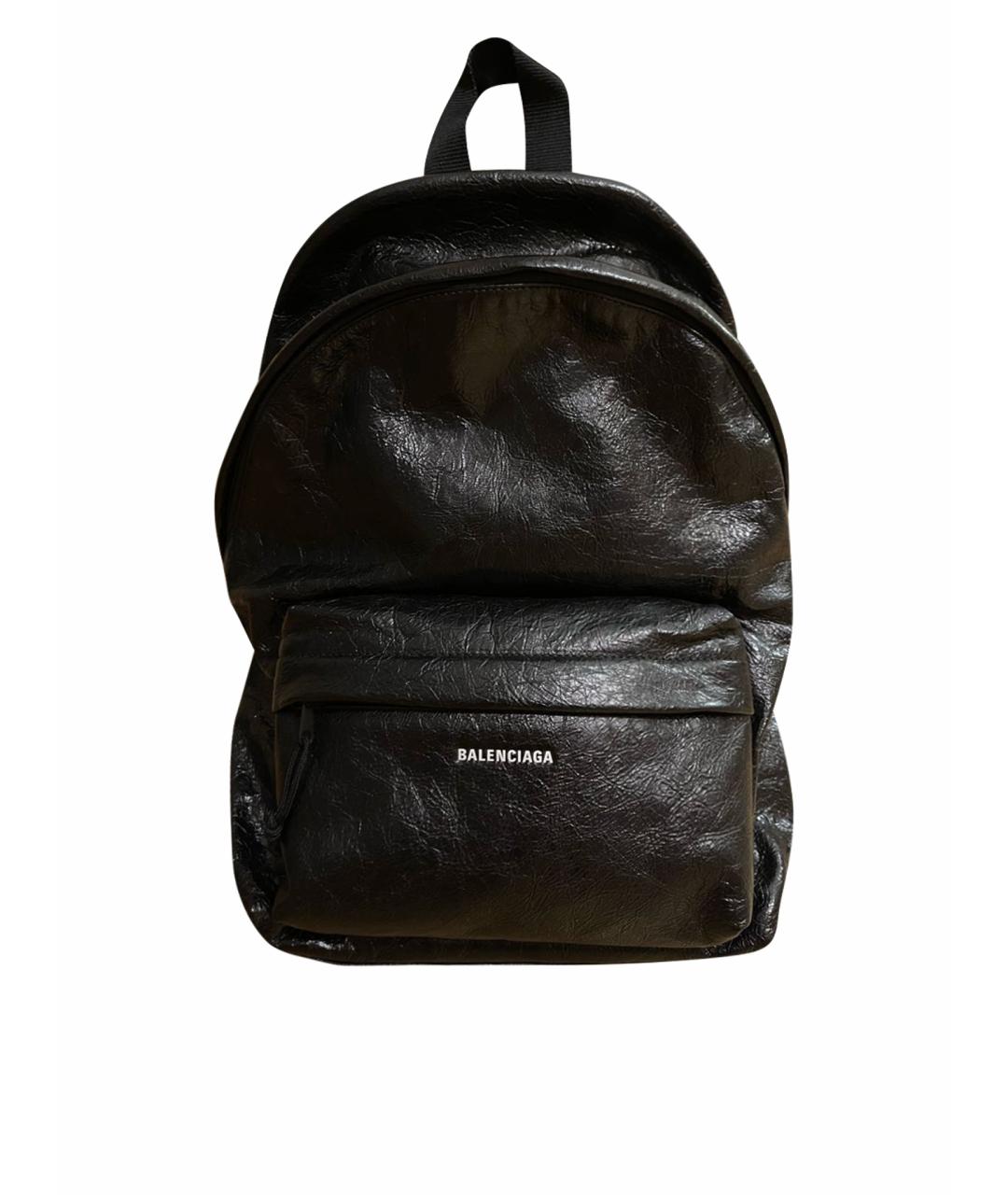 BALENCIAGA Черный кожаный рюкзак, фото 1