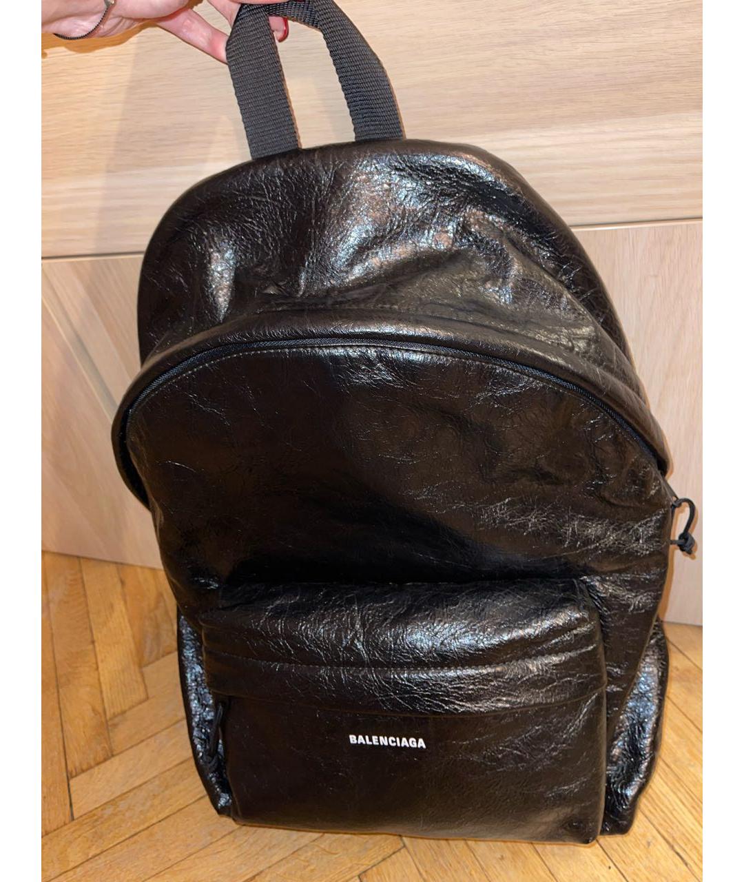 BALENCIAGA Черный кожаный рюкзак, фото 8