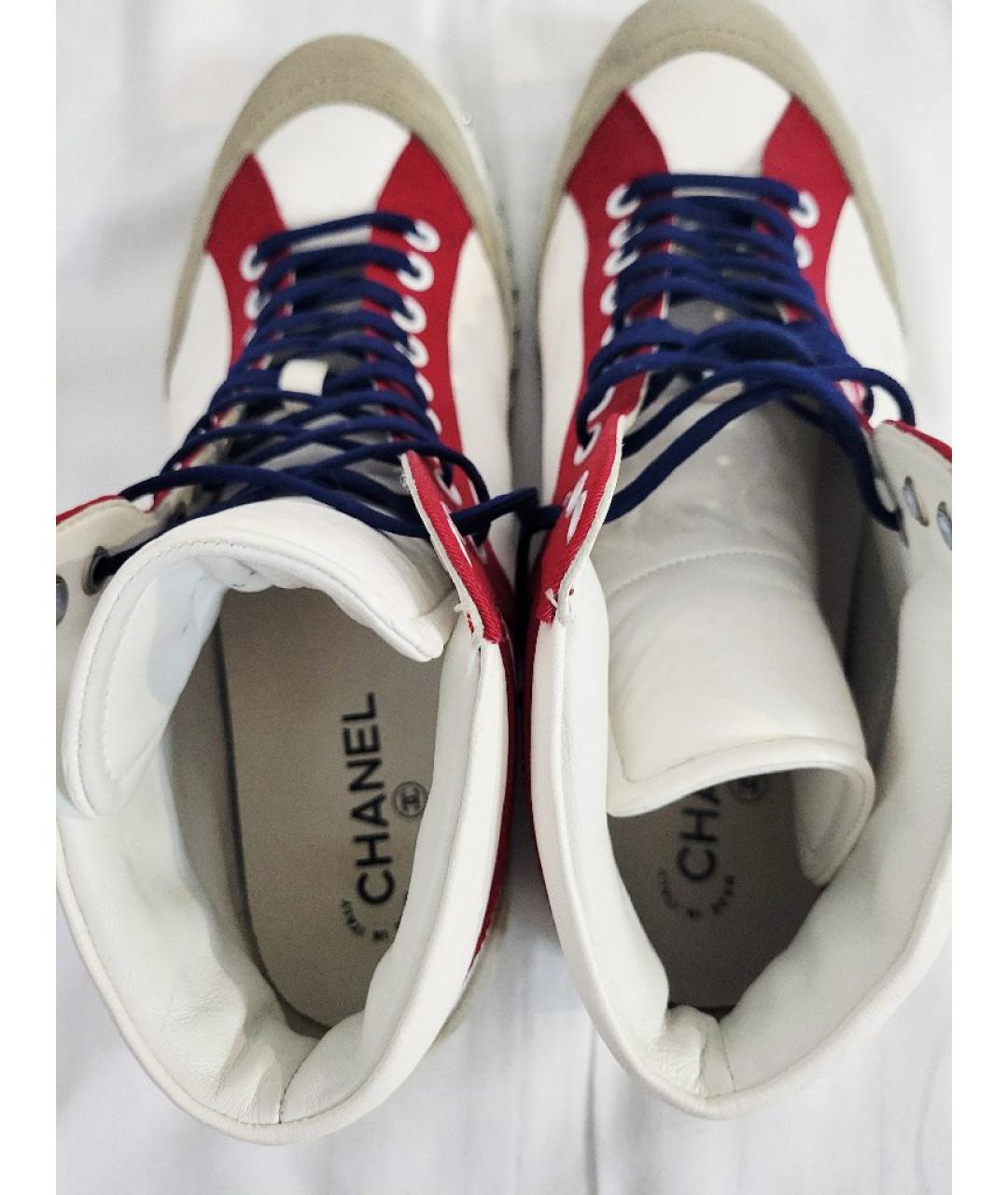 CHANEL Белые кожаные кроссовки, фото 7