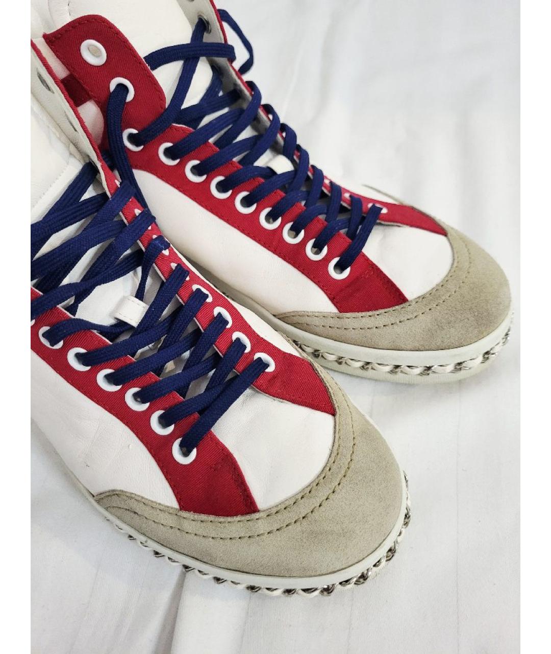 CHANEL Белые кожаные кроссовки, фото 3