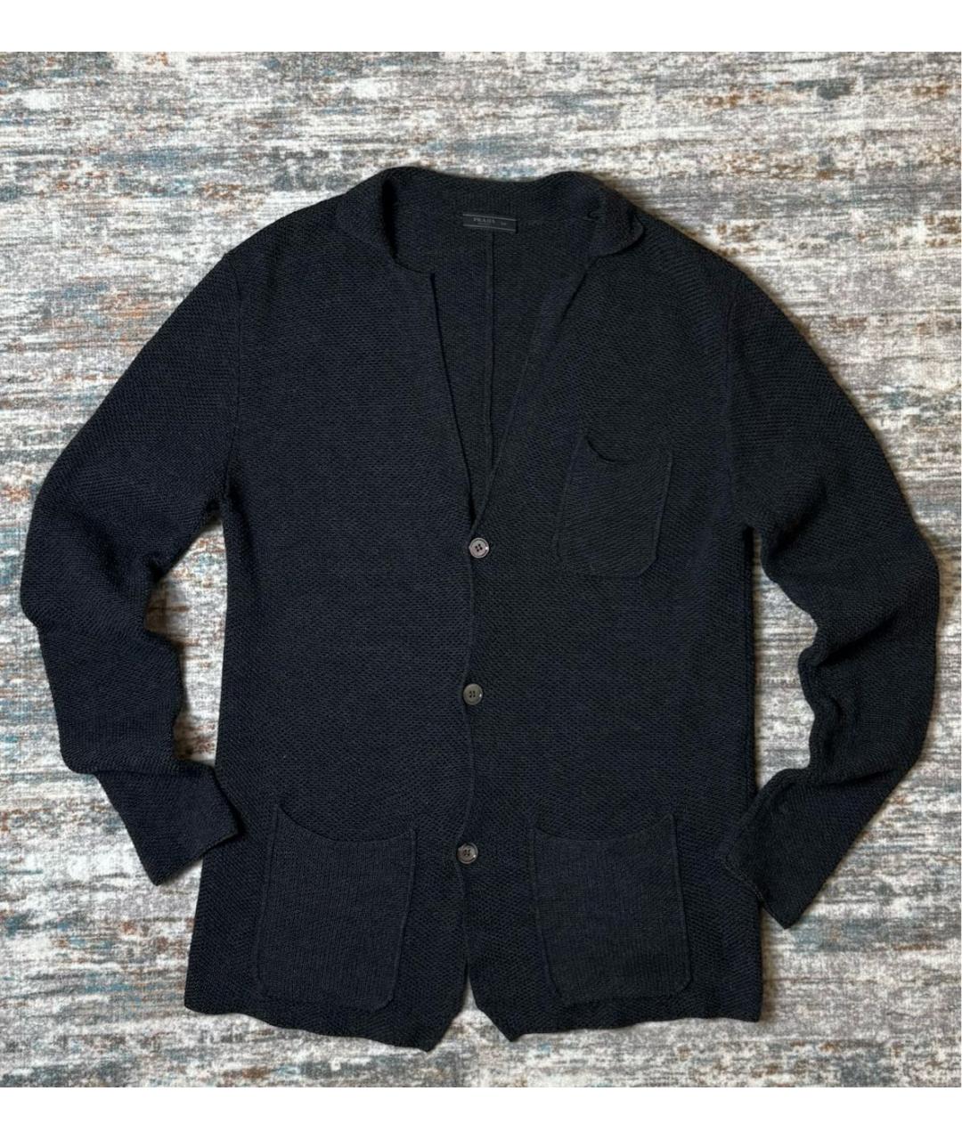 PRADA Серый шерстяной кардиган, фото 6