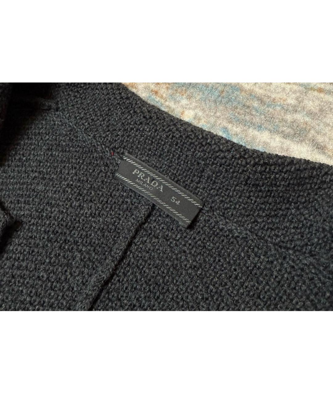 PRADA Серый шерстяной кардиган, фото 3