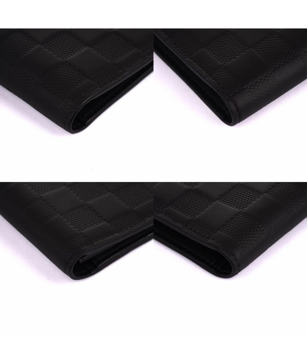 LOUIS VUITTON Черный кожаный кошелек, фото 8