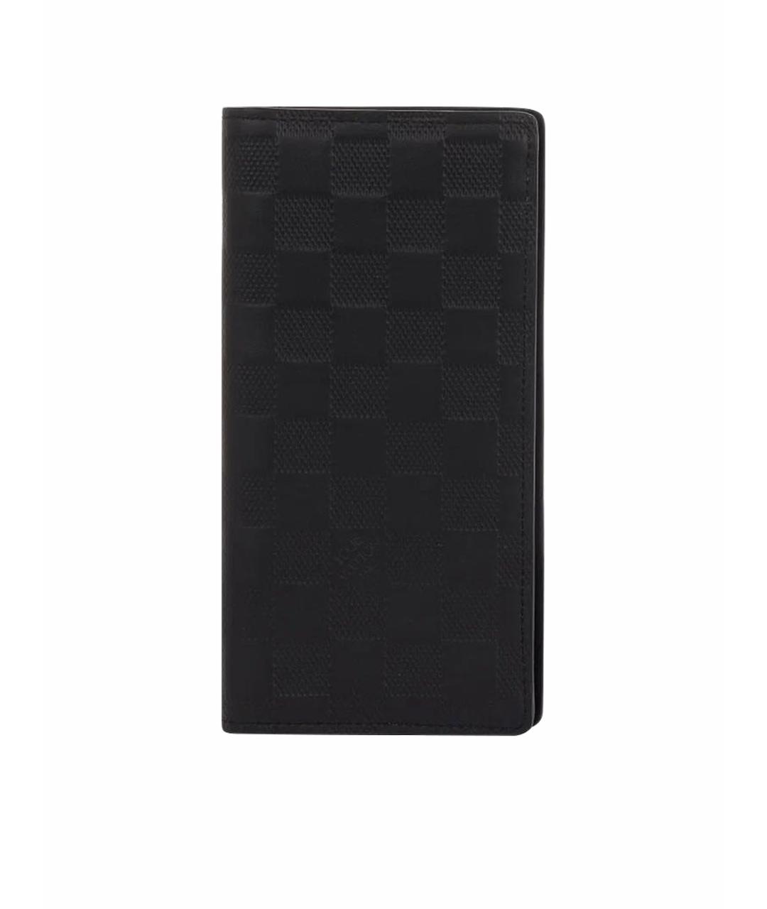 LOUIS VUITTON Черный кожаный кошелек, фото 1