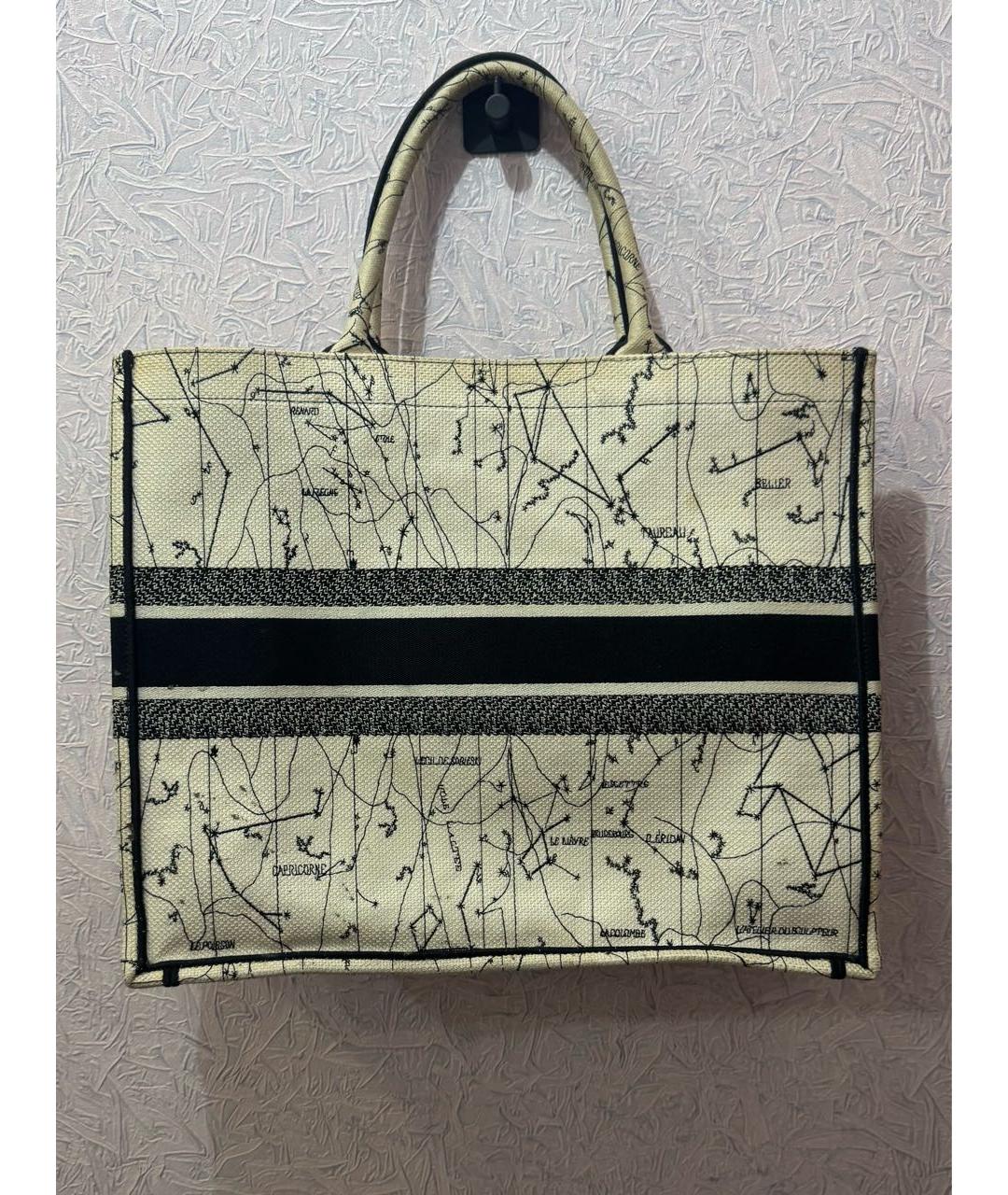 CHRISTIAN DIOR Белая хлопковая сумка с короткими ручками, фото 2