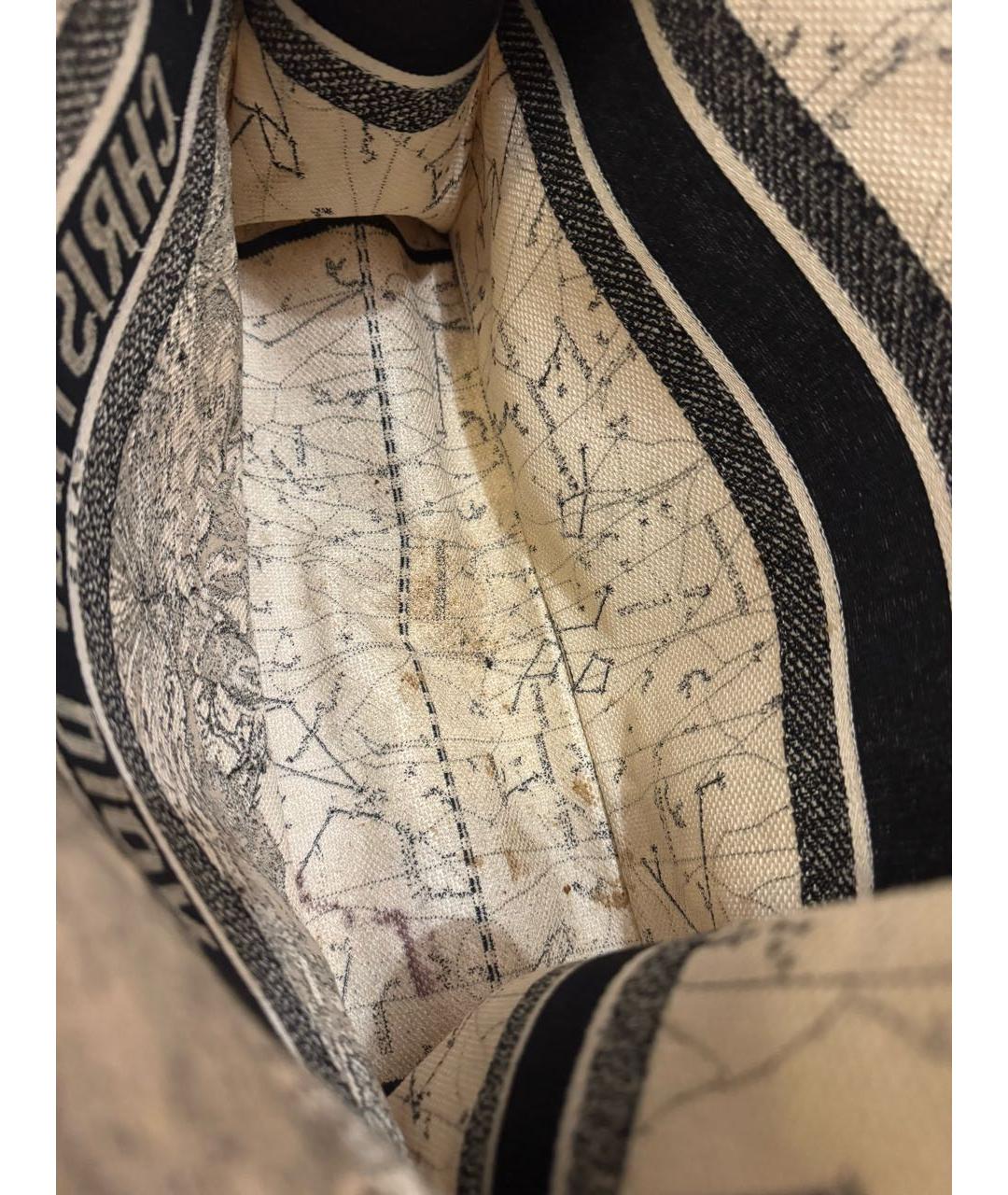 CHRISTIAN DIOR Белая хлопковая сумка с короткими ручками, фото 4