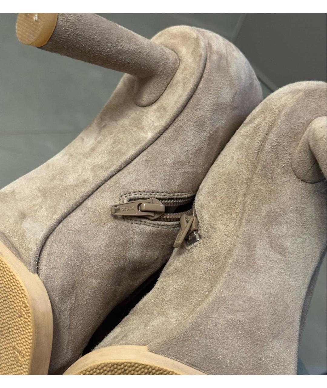 JACQUEMUS Бежевые замшевые ботфорты, фото 8