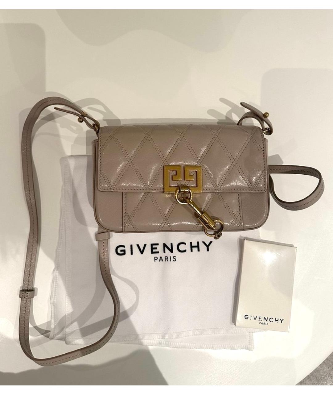 GIVENCHY Бежевая кожаная сумка через плечо, фото 2