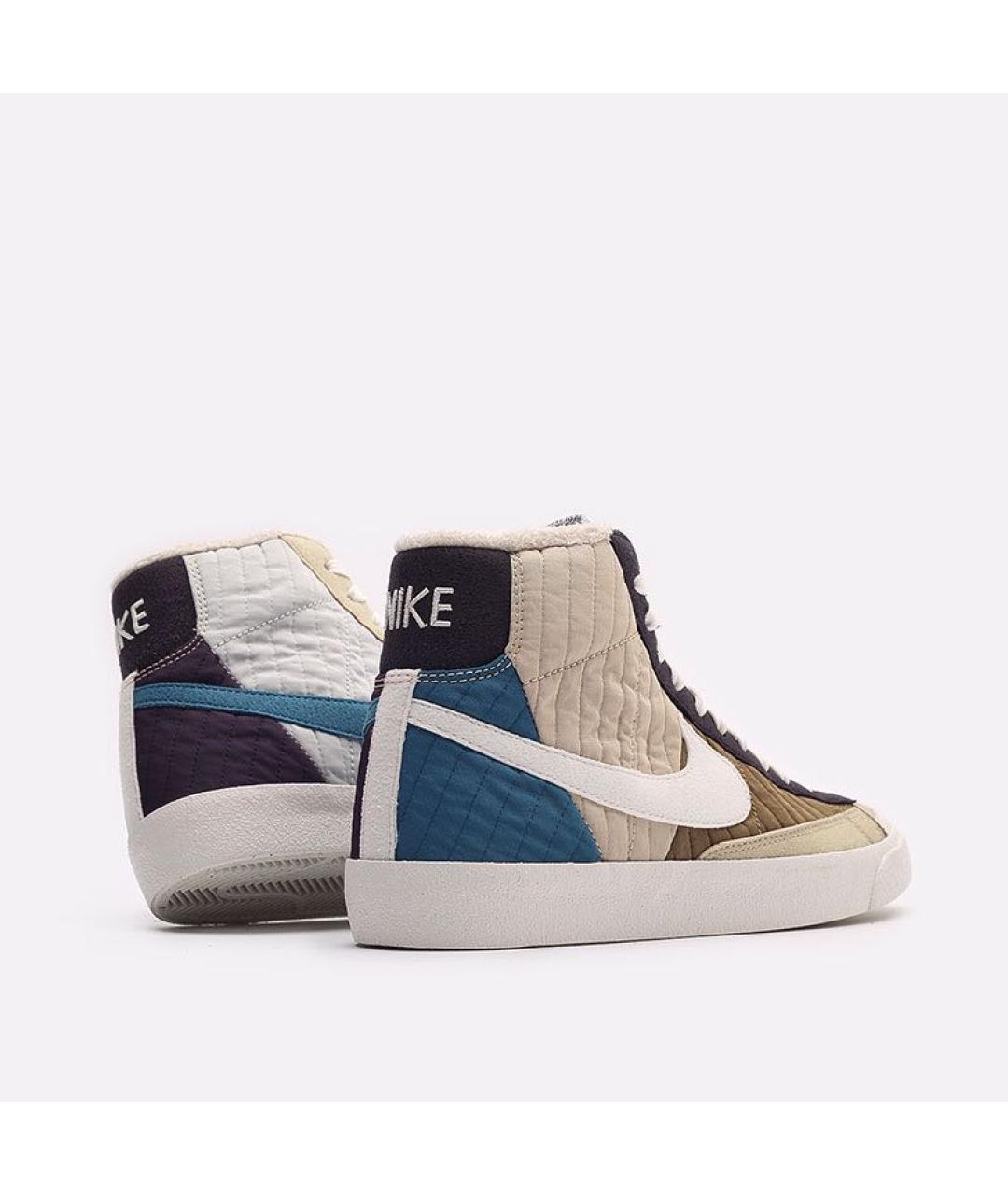 NIKE Бежевые текстильные высокие кроссовки / кеды, фото 5