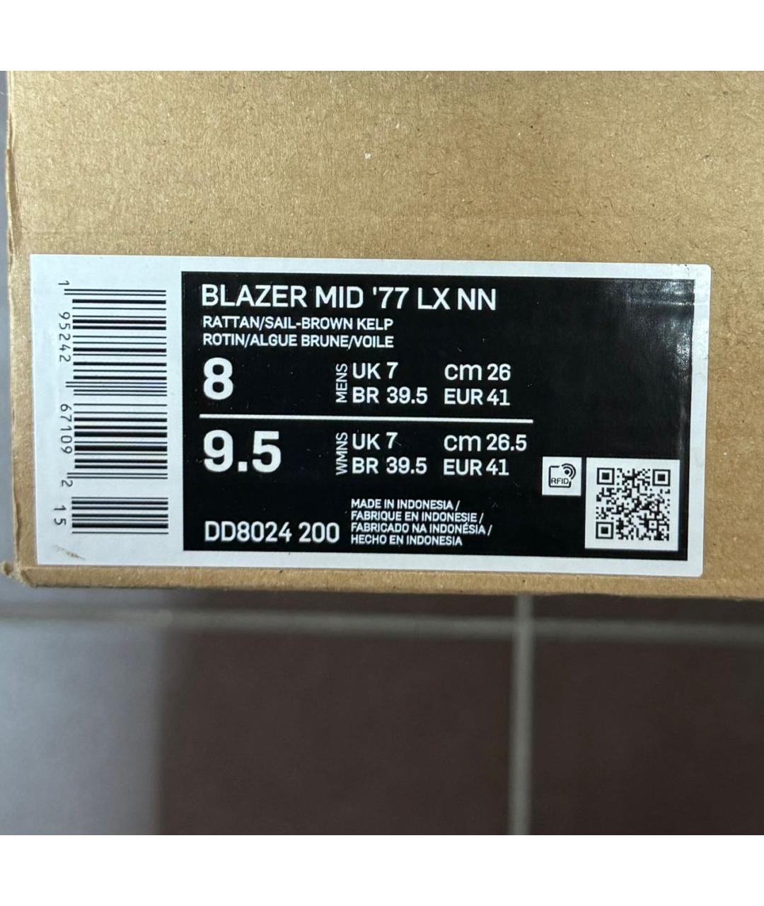 NIKE Бежевые текстильные высокие кроссовки / кеды, фото 6