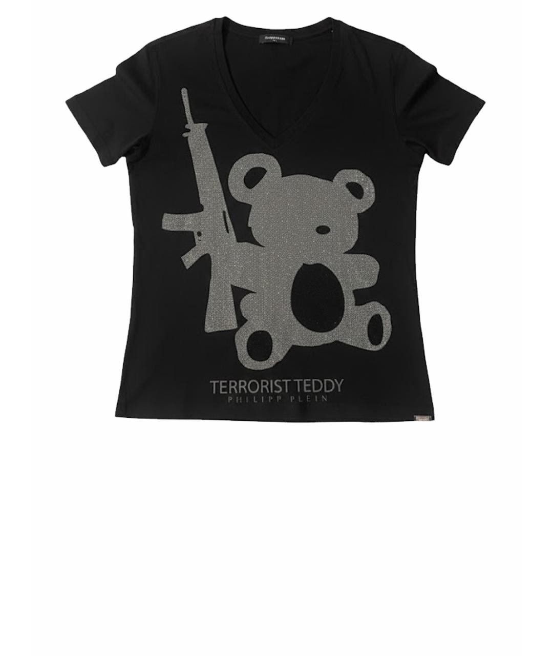 PHILIPP PLEIN Черная хлопковая футболка, фото 1