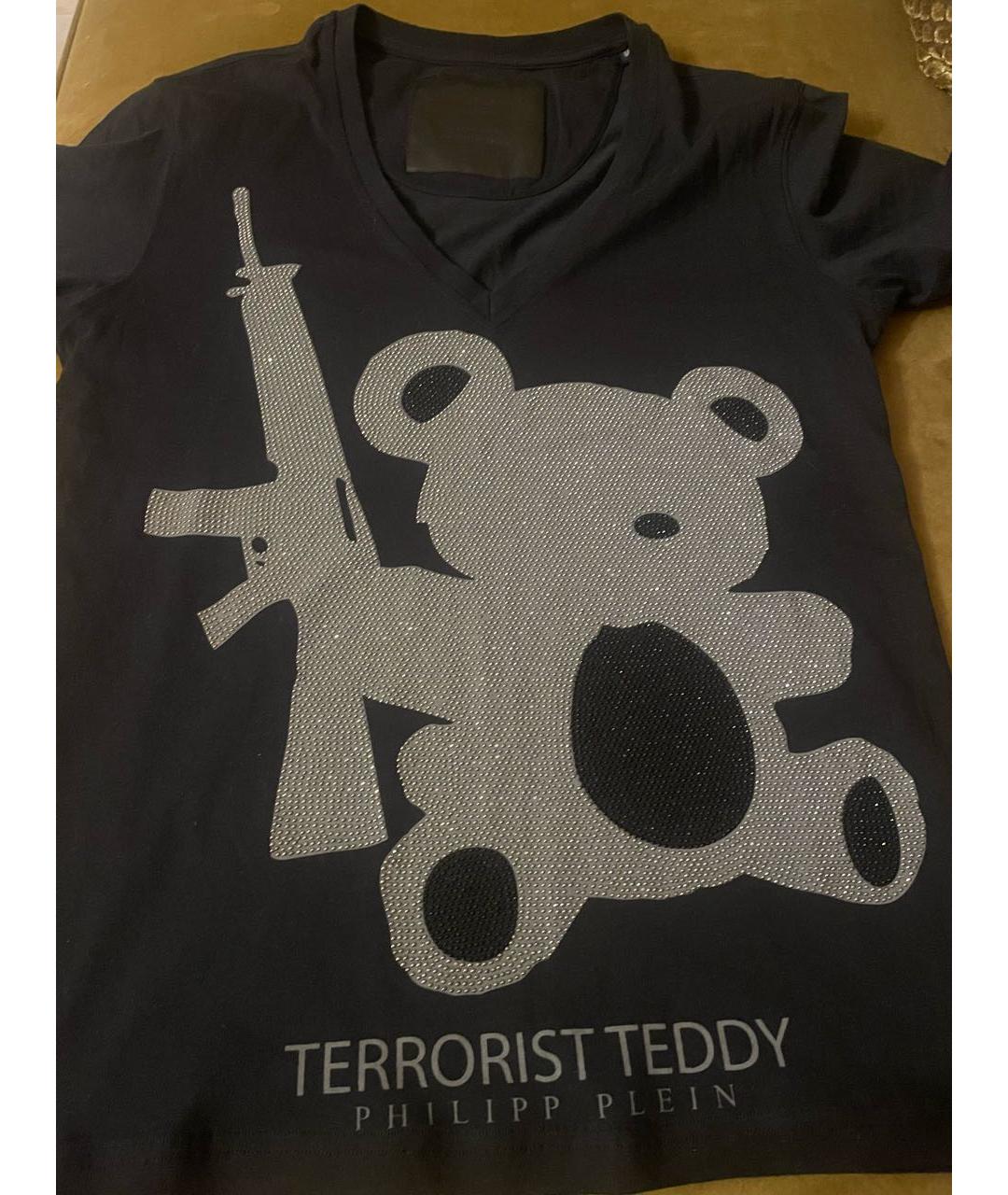 PHILIPP PLEIN Черная хлопковая футболка, фото 2