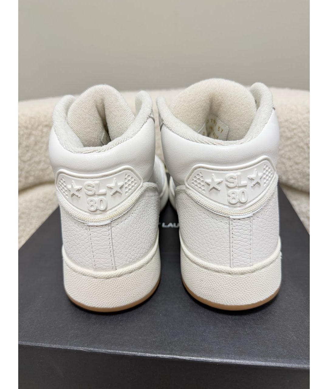 SAINT LAURENT Белые кожаные кеды, фото 4
