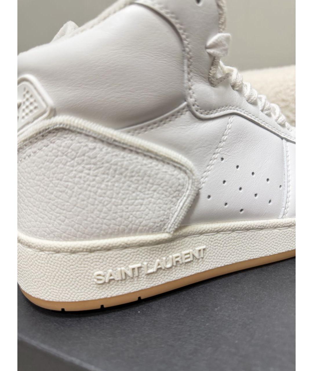 SAINT LAURENT Белые кожаные кеды, фото 5