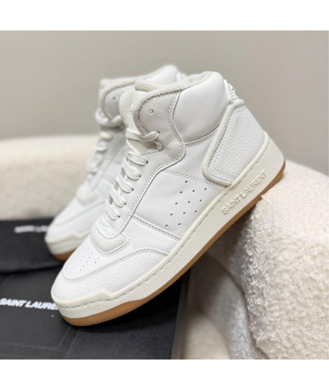 SAINT LAURENT Белые кожаные кеды, фото 8