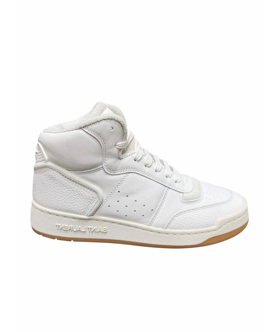 SAINT LAURENT Белые кожаные кеды, фото 1