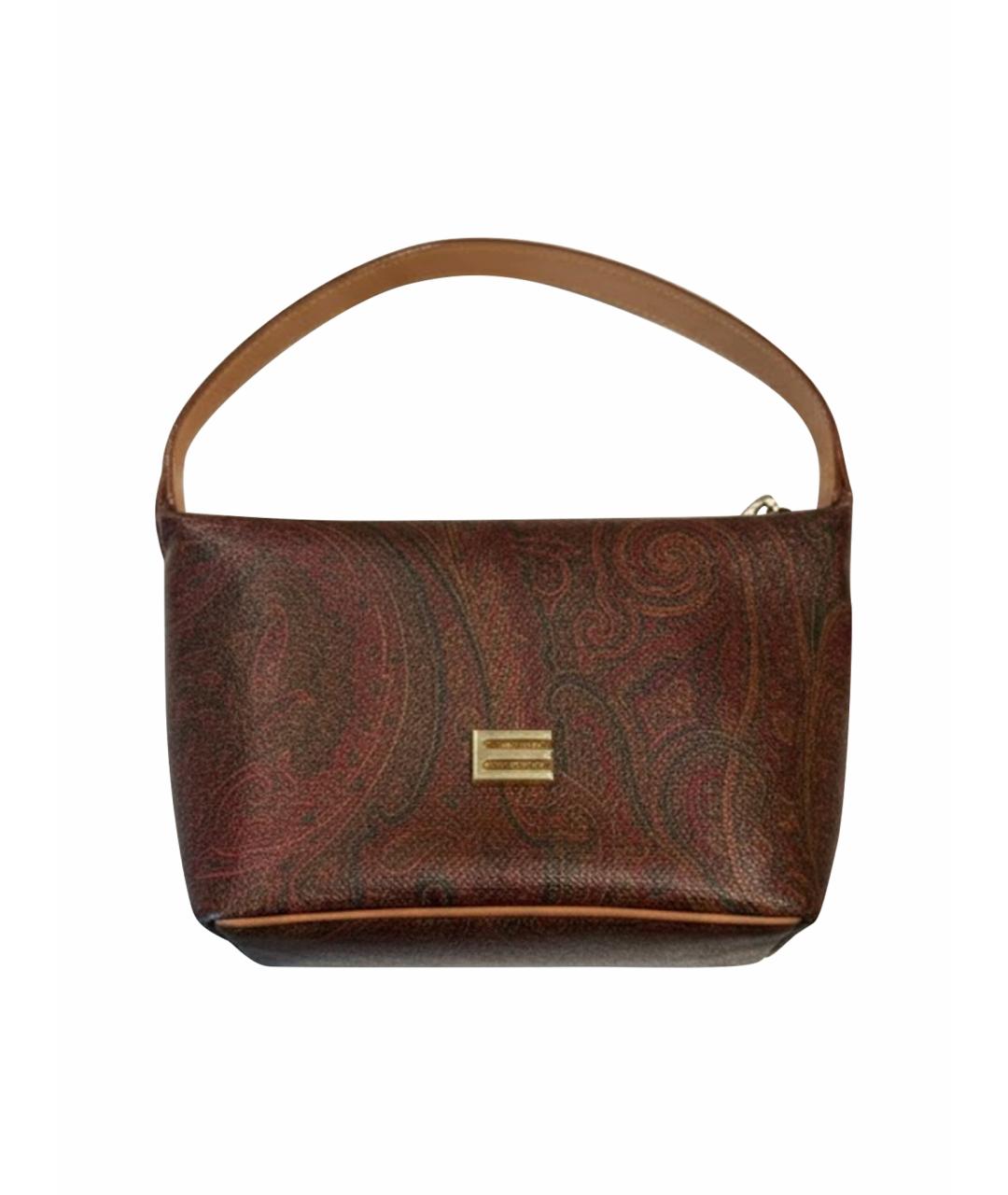 ETRO Коричневая кожаная сумка с короткими ручками, фото 1