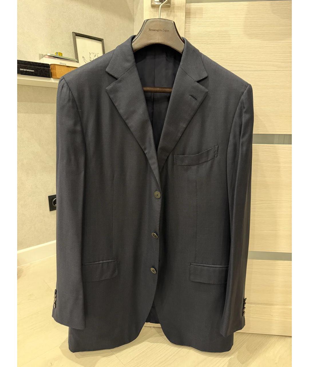 ERMENEGILDO ZEGNA XXX Темно-синий шерстяной пиджак, фото 8