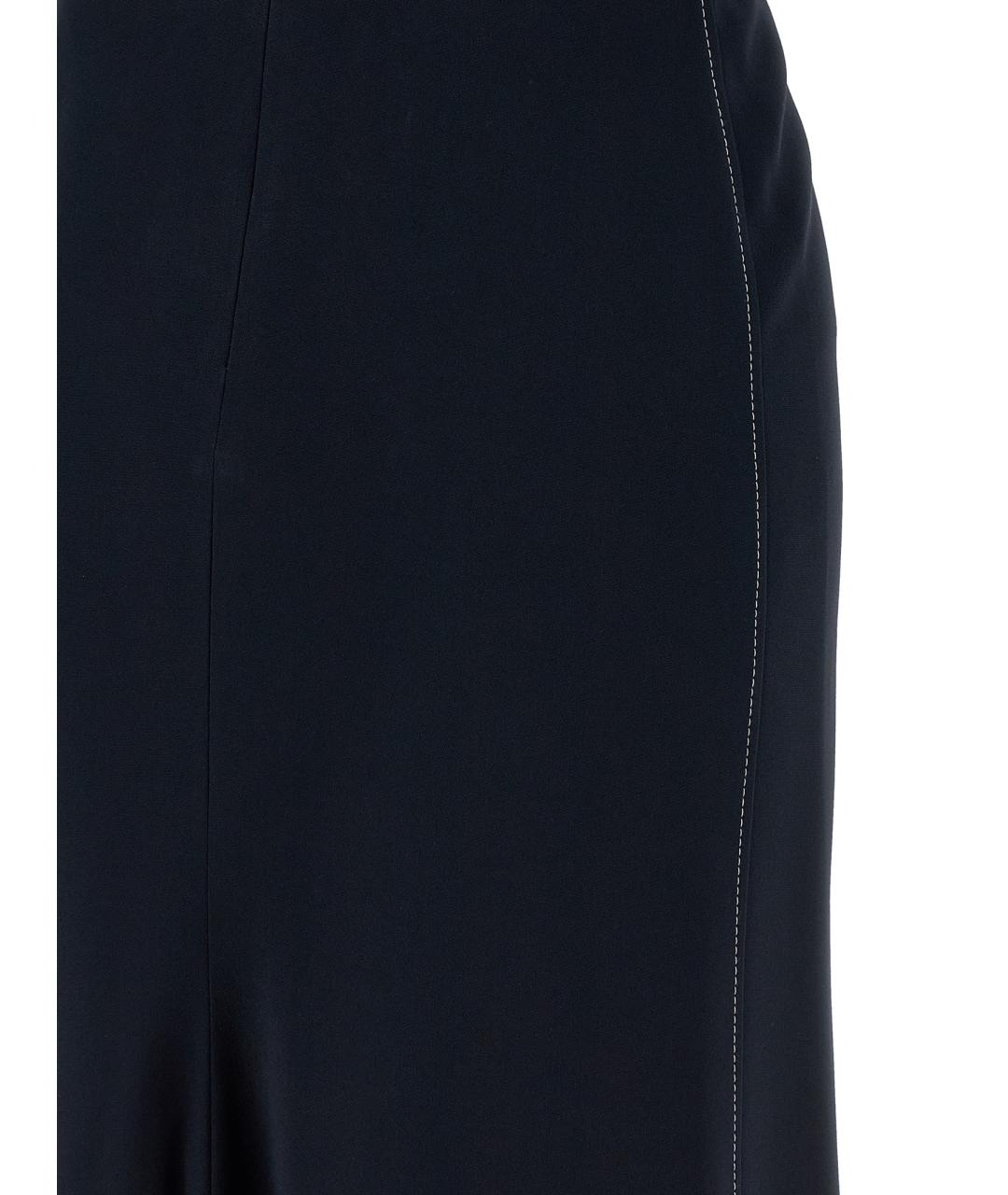 VICTORIA BECKHAM Темно-синее вискозное платье, фото 4