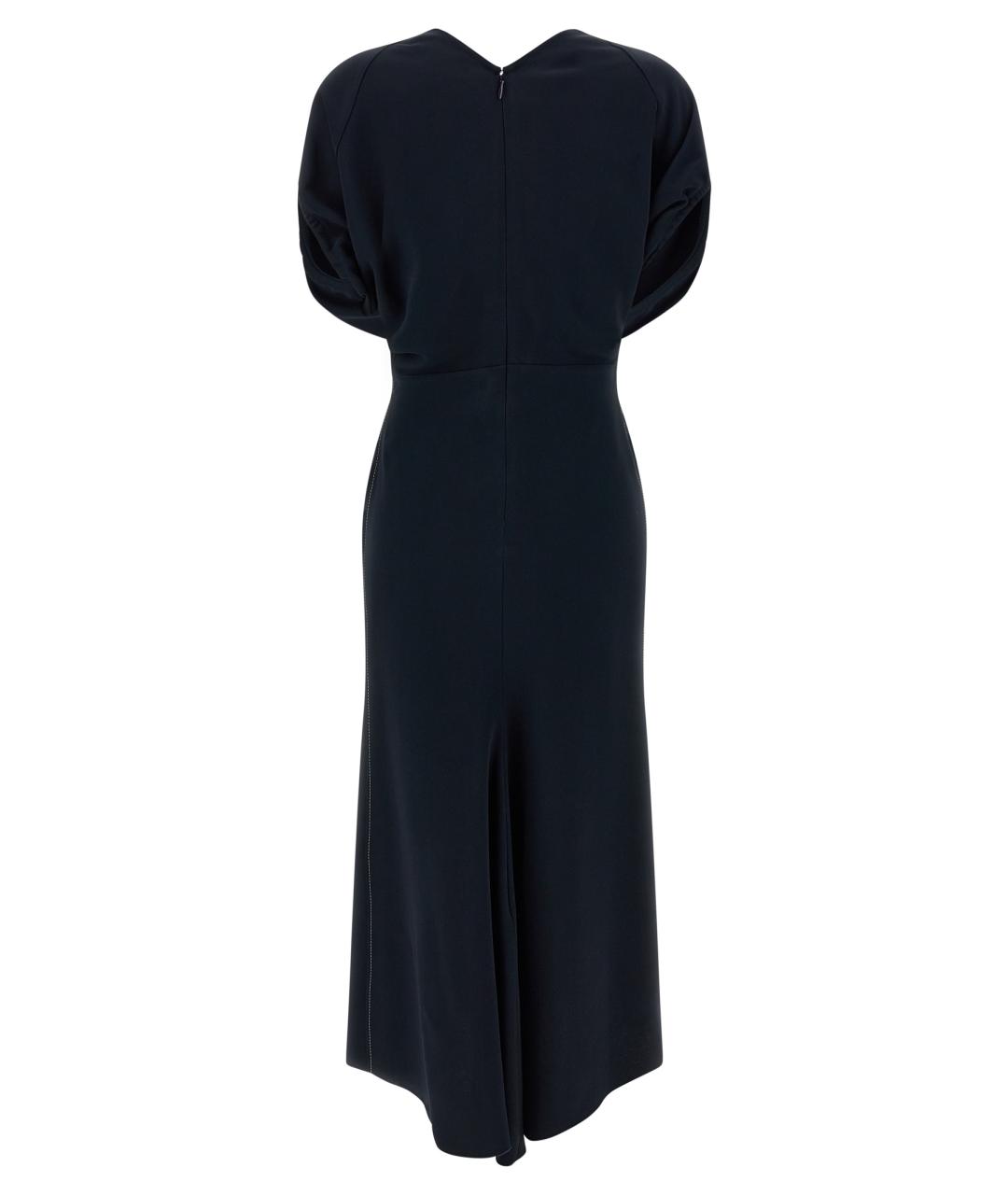 VICTORIA BECKHAM Темно-синее вискозное платье, фото 2